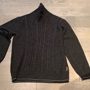 Roots Men's Black Cable Turtleneck Sweater